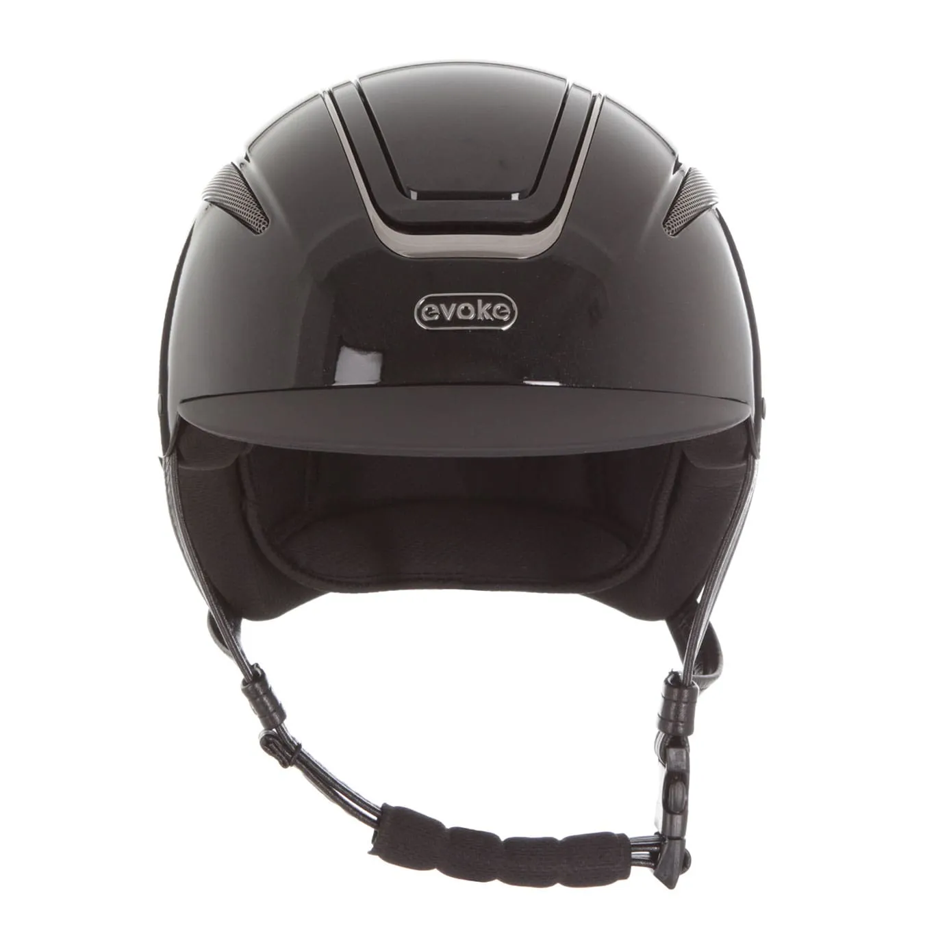 Evoke Callisto Classic Peak Riding Hat - Black Metallic/Gunmetal