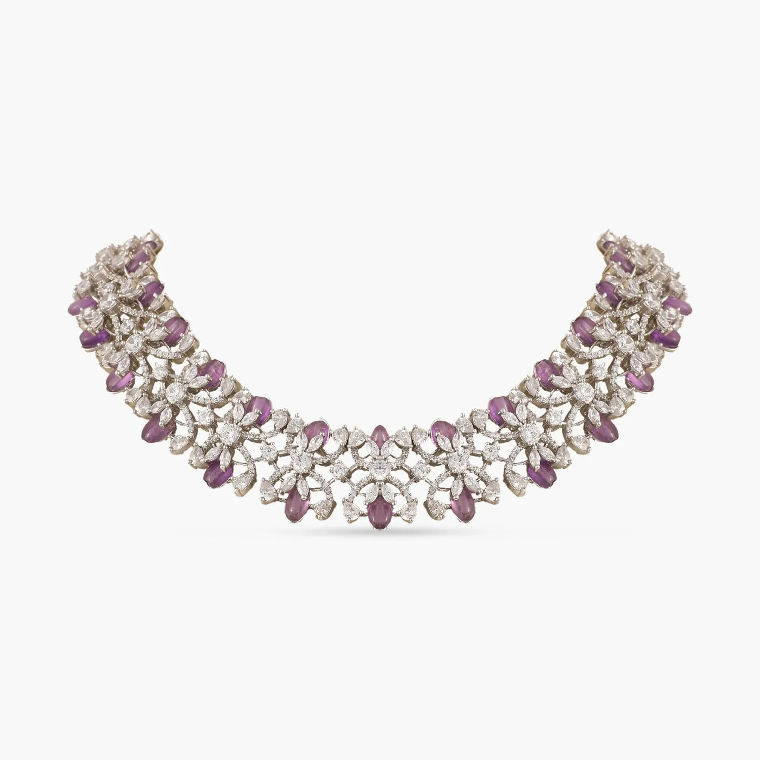 Floral Symphony CZ Necklace