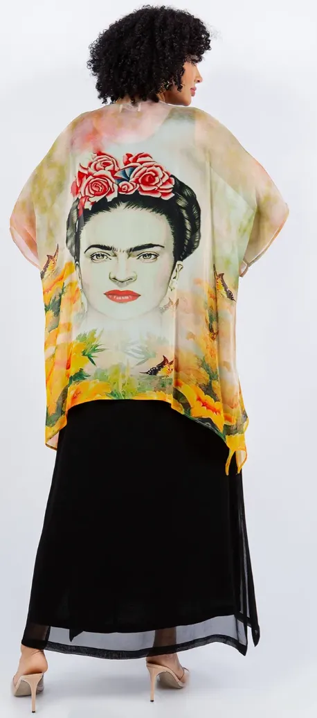 Frida Kahlo Our Artists Icon Oversize Tunic Top Lagenlook Boho Hippie Chic SML-6X 