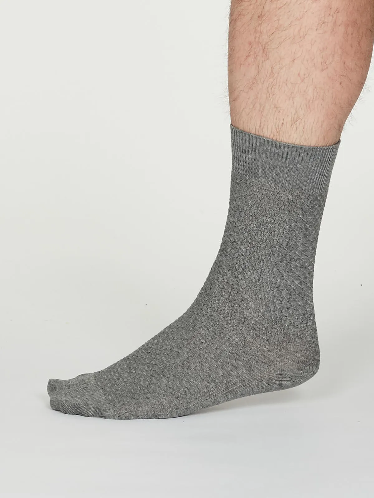 GEOFFREY SOCKS - MID GREY MARLE