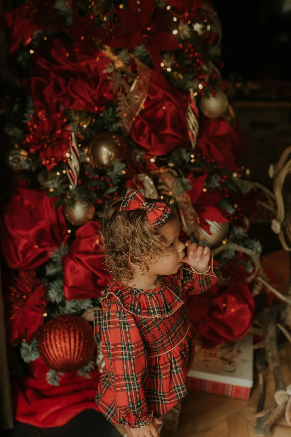 Girls Red Tartan Hair Bow