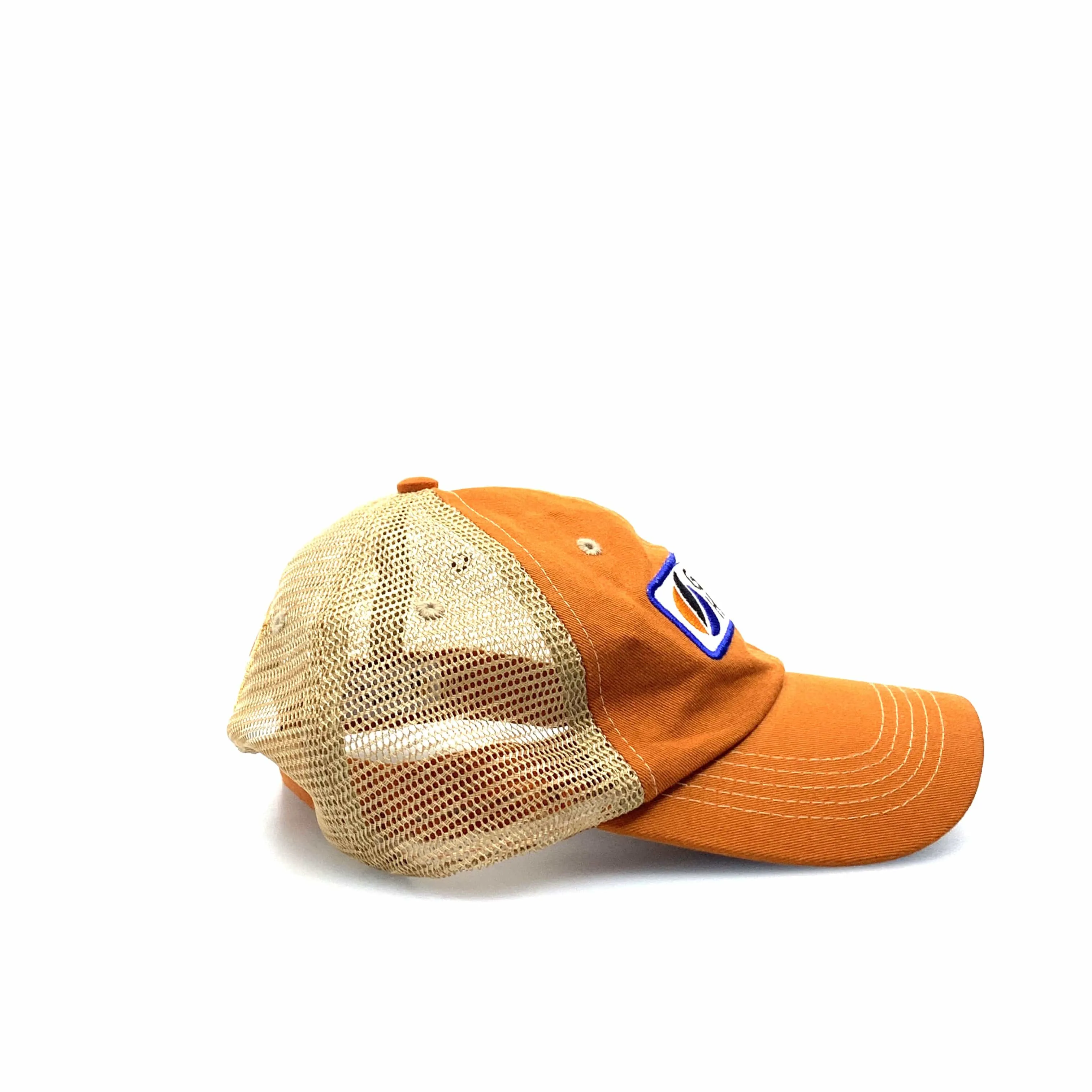 GOLDEN HARVEST Mesh Hook & Loop Trucker Hat Orange Beige OSFM