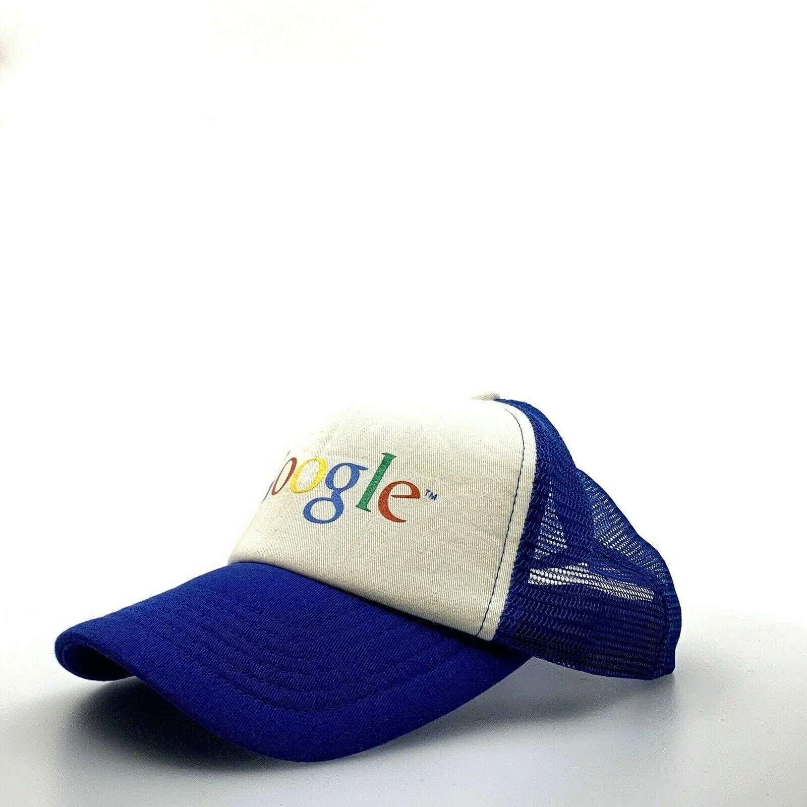 Google Blue White Mesh Foam SnapBack Trucker Hat OSFA