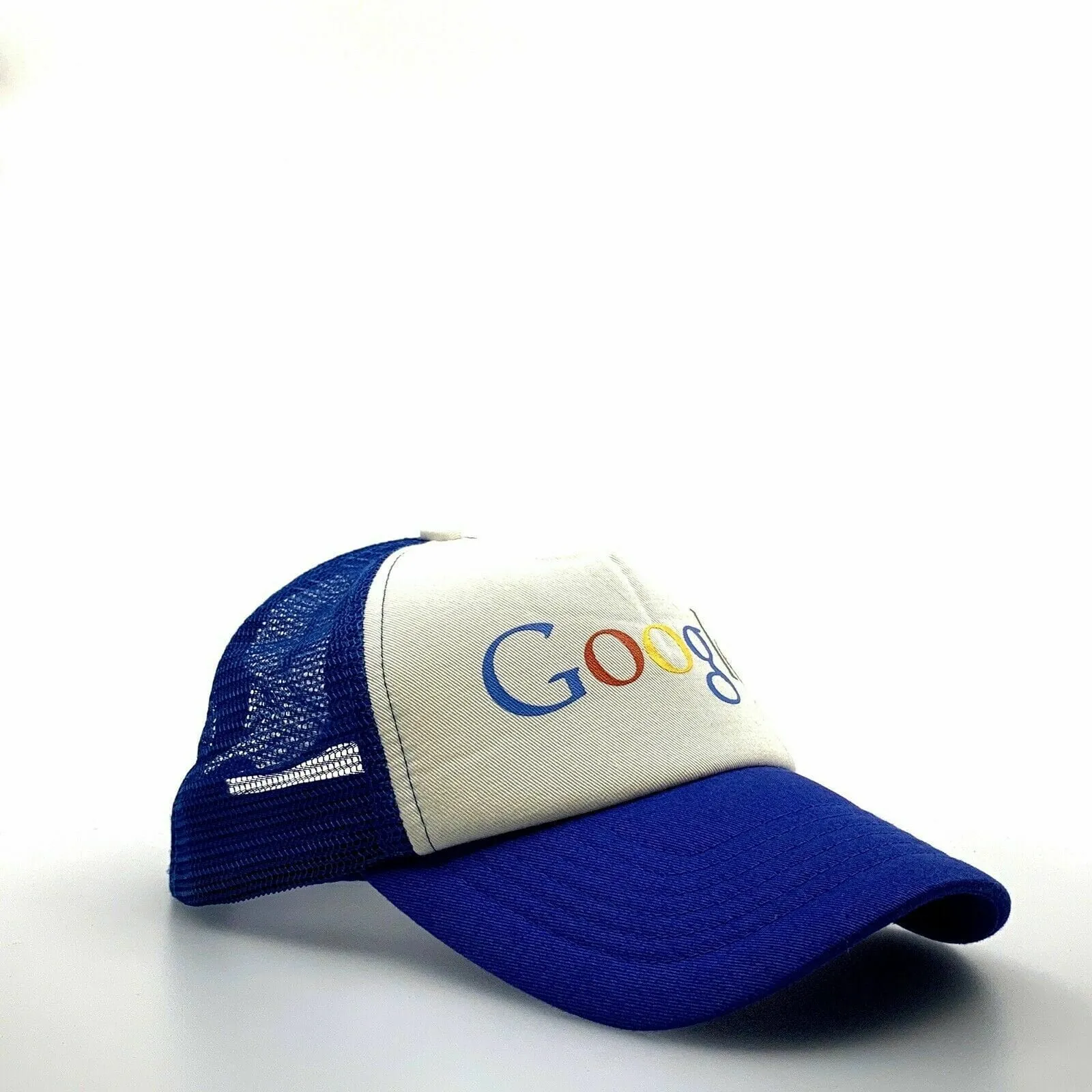 Google Blue White Mesh Foam SnapBack Trucker Hat OSFA