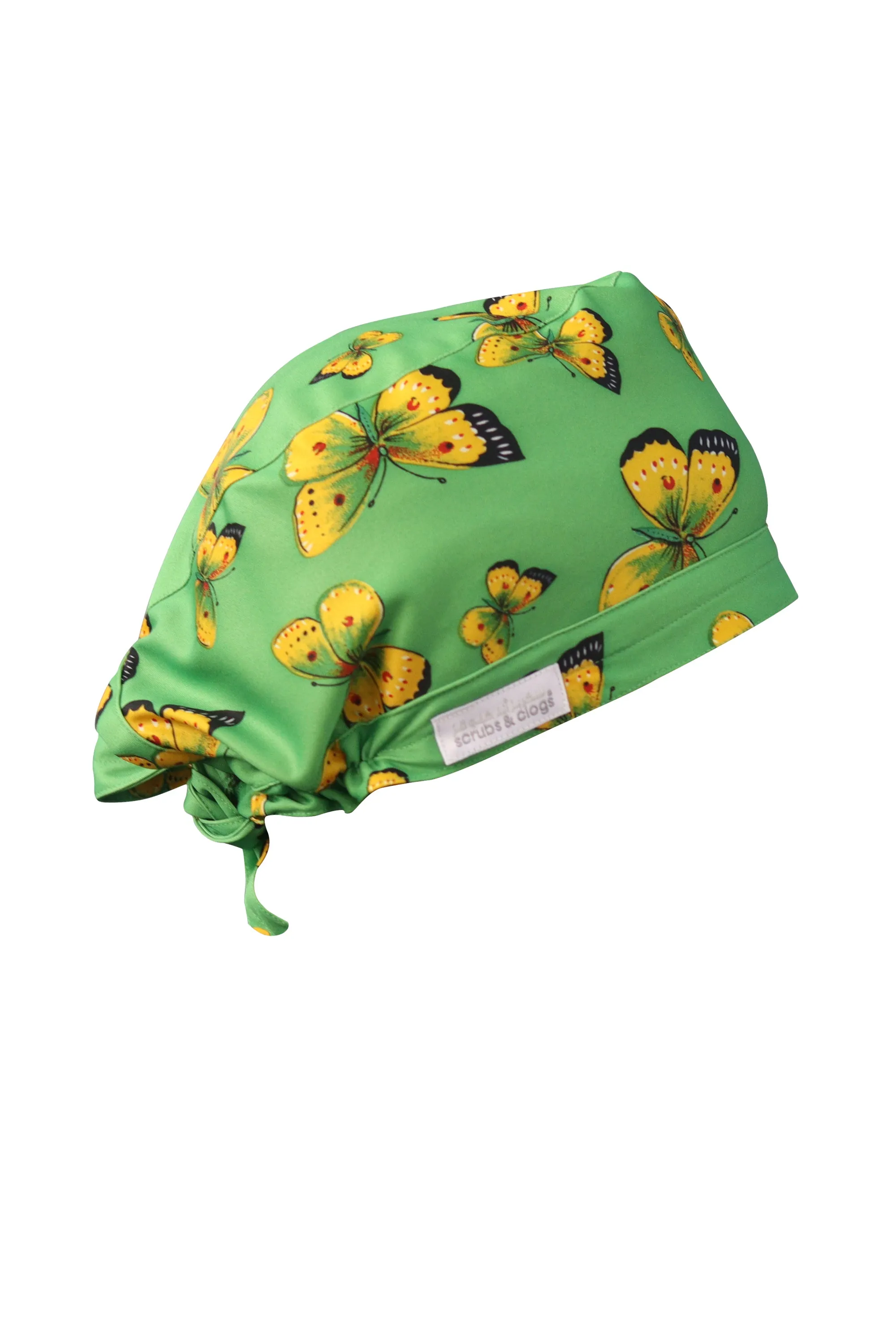 Green Butterfly Printed Surgical Hat