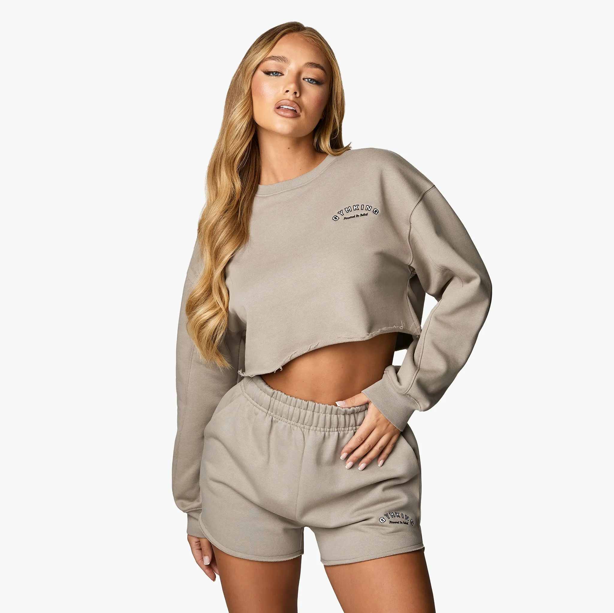 Gym King Radiance Crop Sweatshirt - Mocha