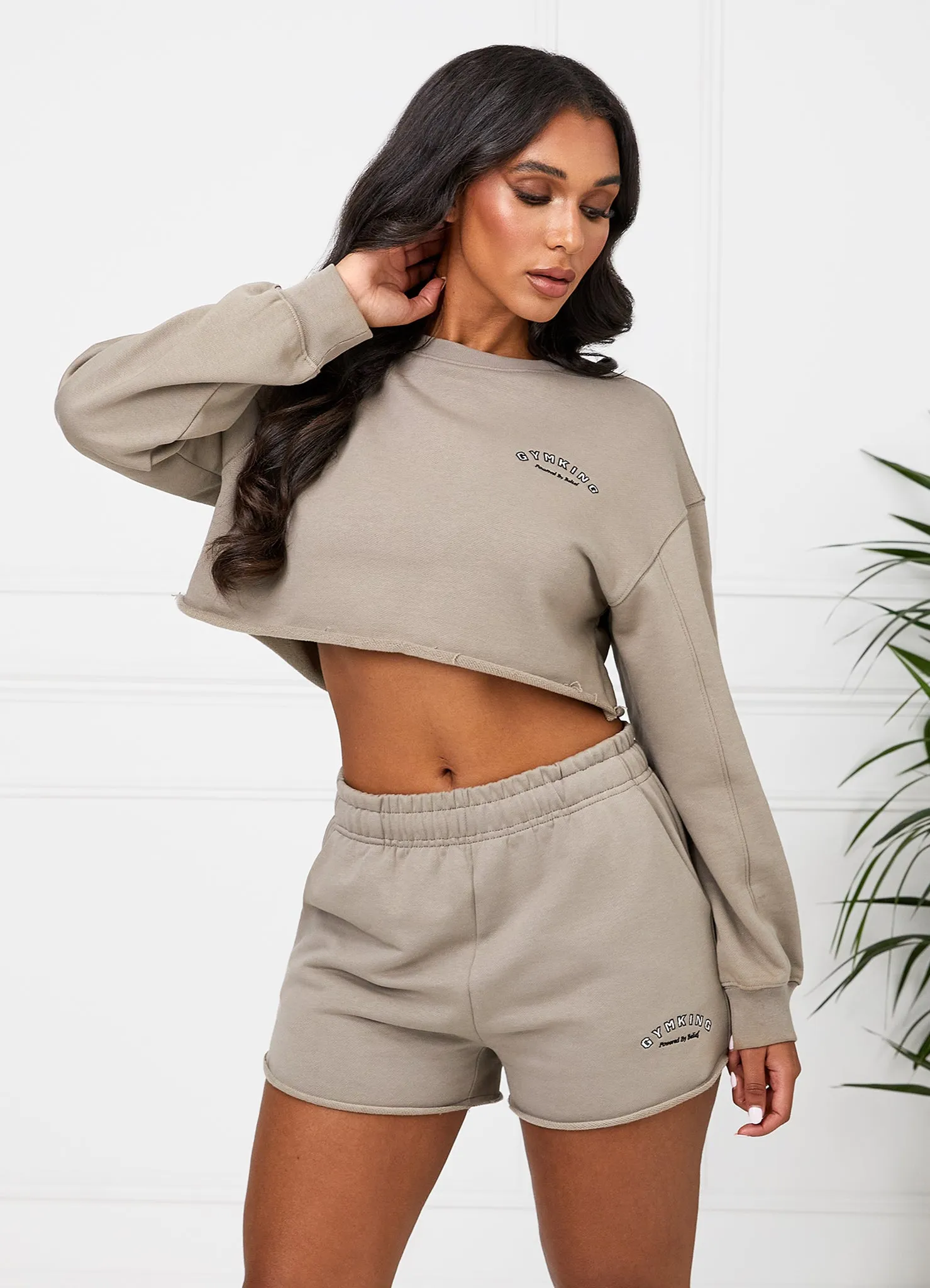 Gym King Radiance Crop Sweatshirt - Mocha