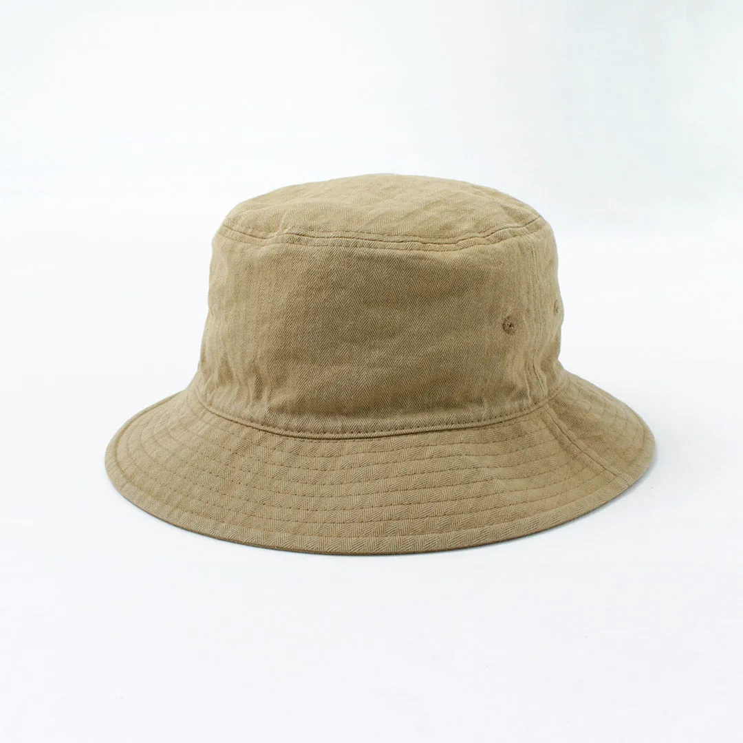 HIGHER / Bespoke Vintage Herringbone Bucket Hat