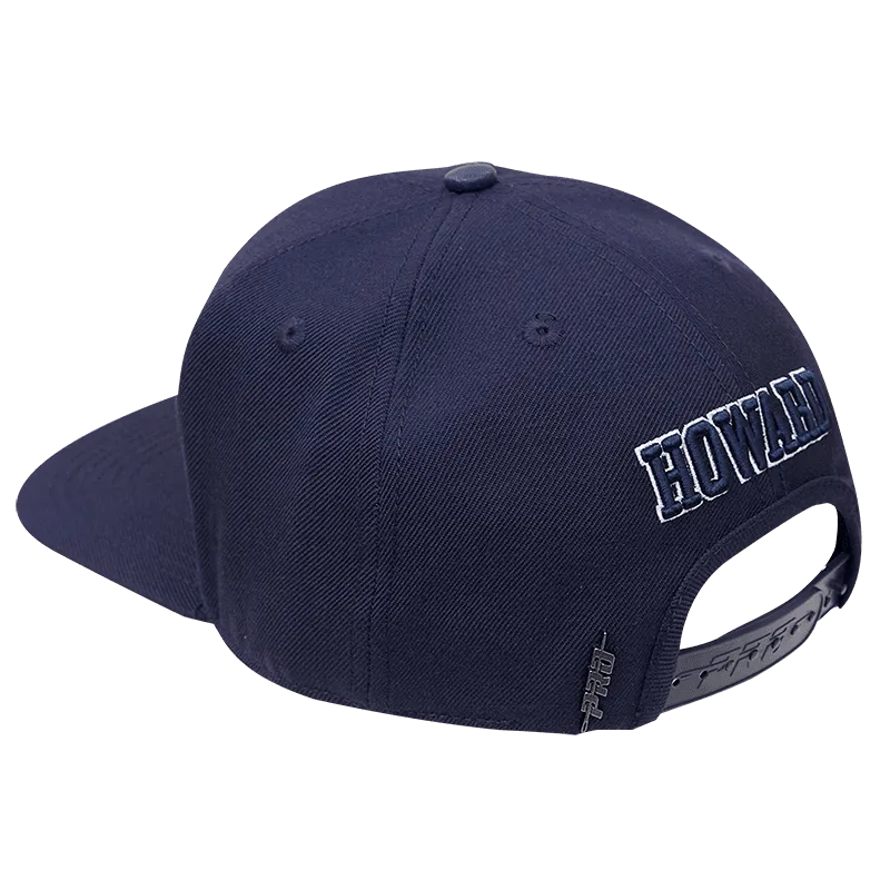 HOWARD UNIVERSITY CLASSIC UNISEX WOOL SNAPBACK HAT (MIDNIGHT NAVY)