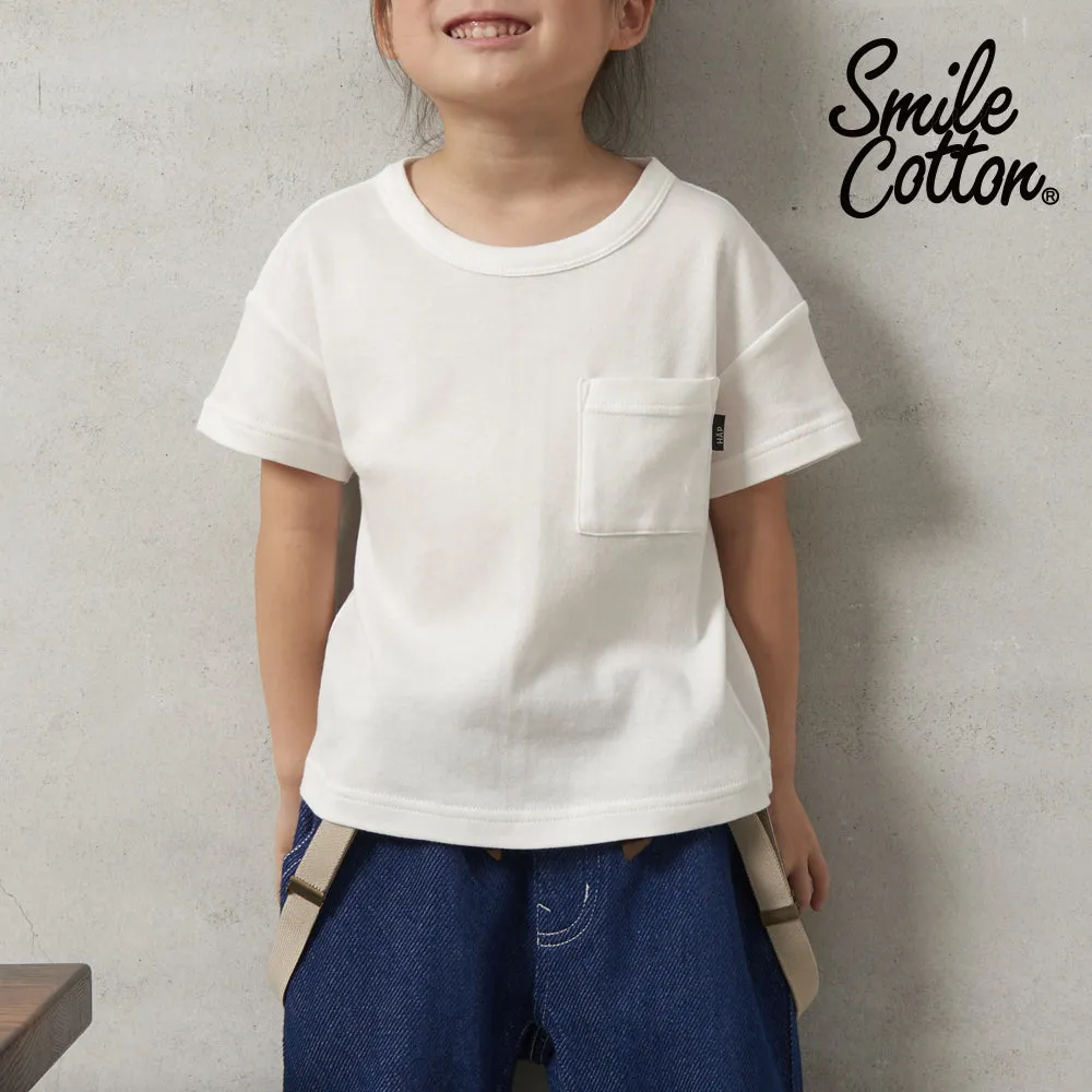 HÄP & CRAFT | Kidswear | Smile Cotton Smooth T-shirt - White / Top Gray / Black