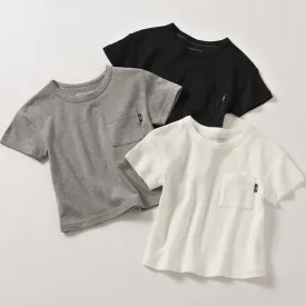 HÄP & CRAFT | Kidswear | Smile Cotton Smooth T-shirt - White / Top Gray / Black