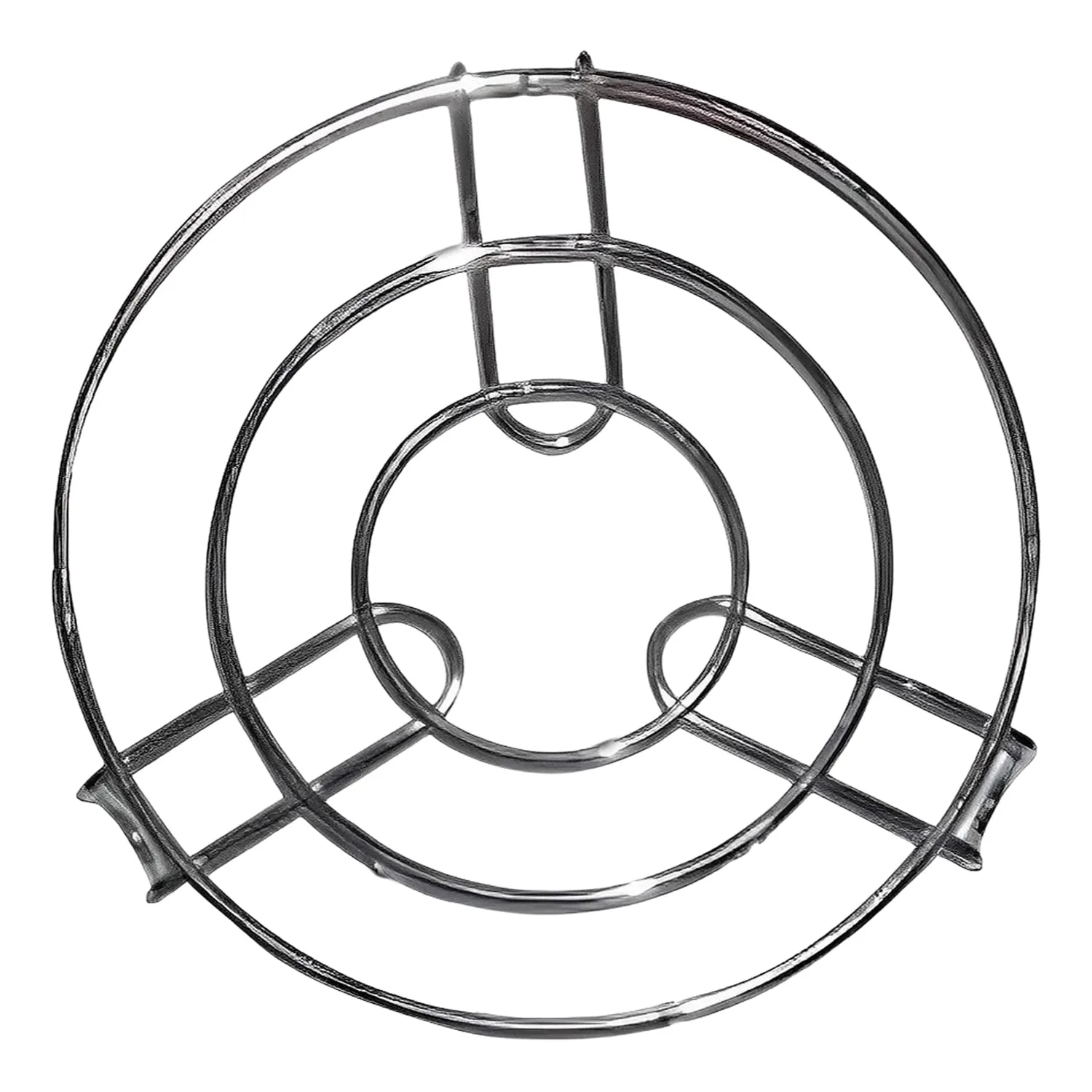 Kuber Industries Iron Stand | Stainless Steel Trivet |Round Steamer Rack for Kitchen | Heat Resistant Hot Plate Dishes Holder | Cooker Donga Stand | Silver