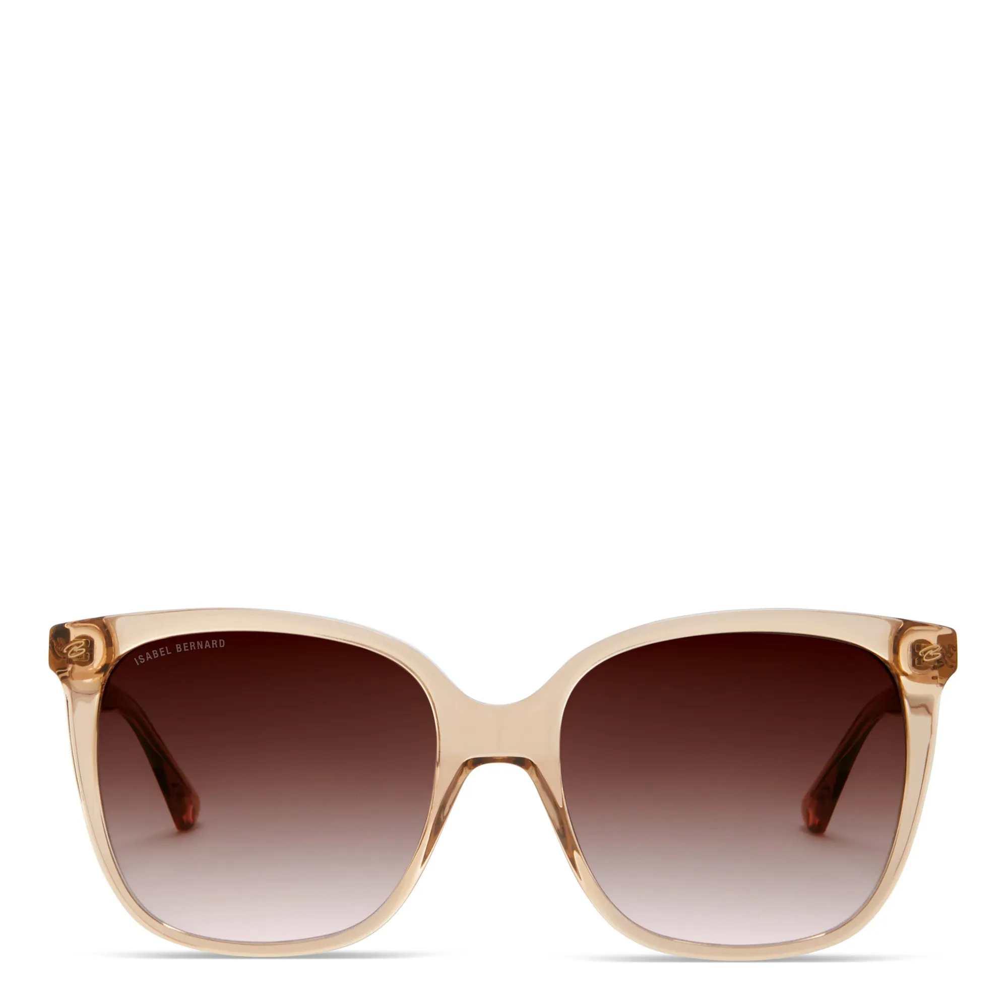 La Villette Raison transparant beige square sunglasses with brown lenses gradient