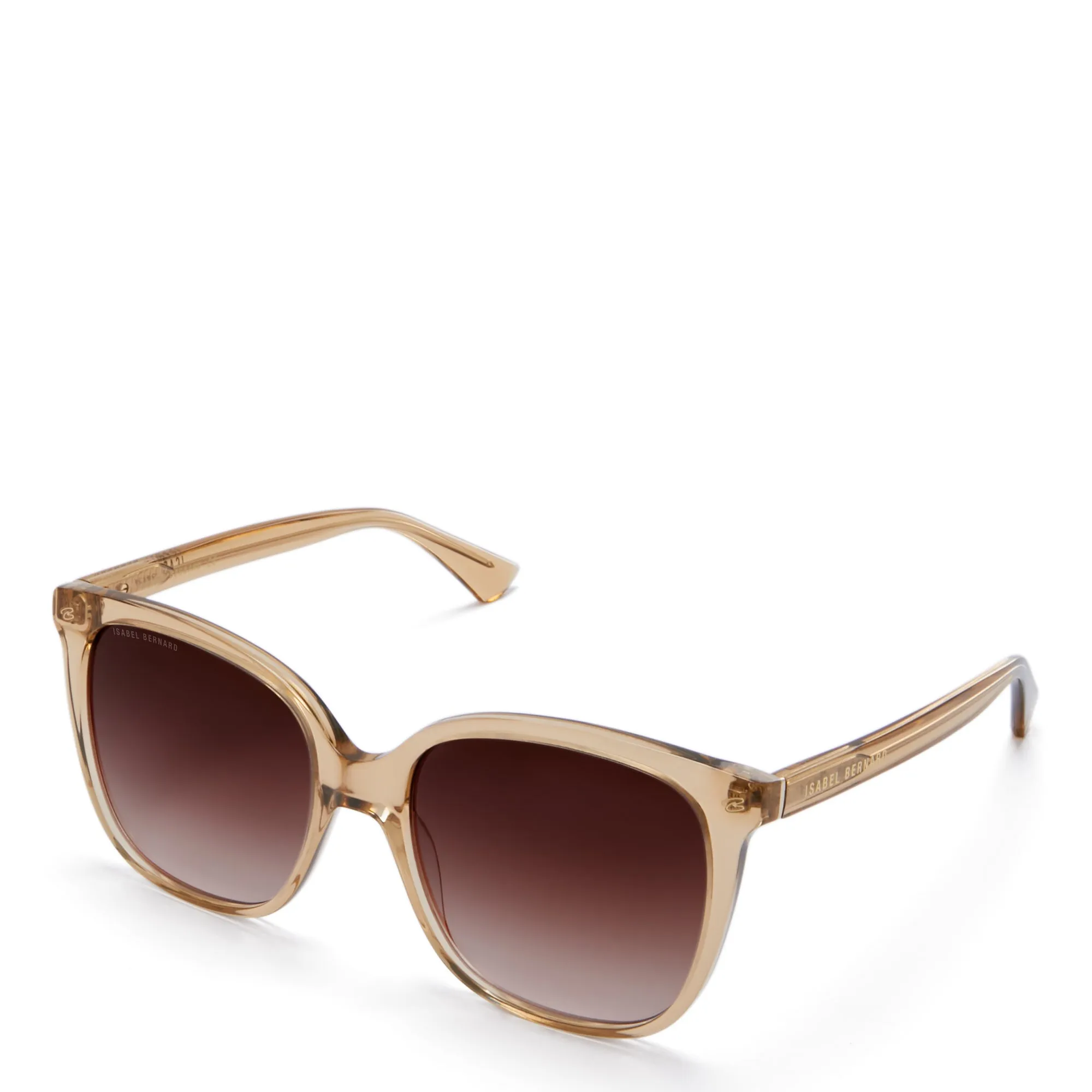 La Villette Raison transparant beige square sunglasses with brown lenses gradient