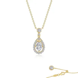 Lafonn Classic Pear Shaped Halo Simulated Diamond Necklace