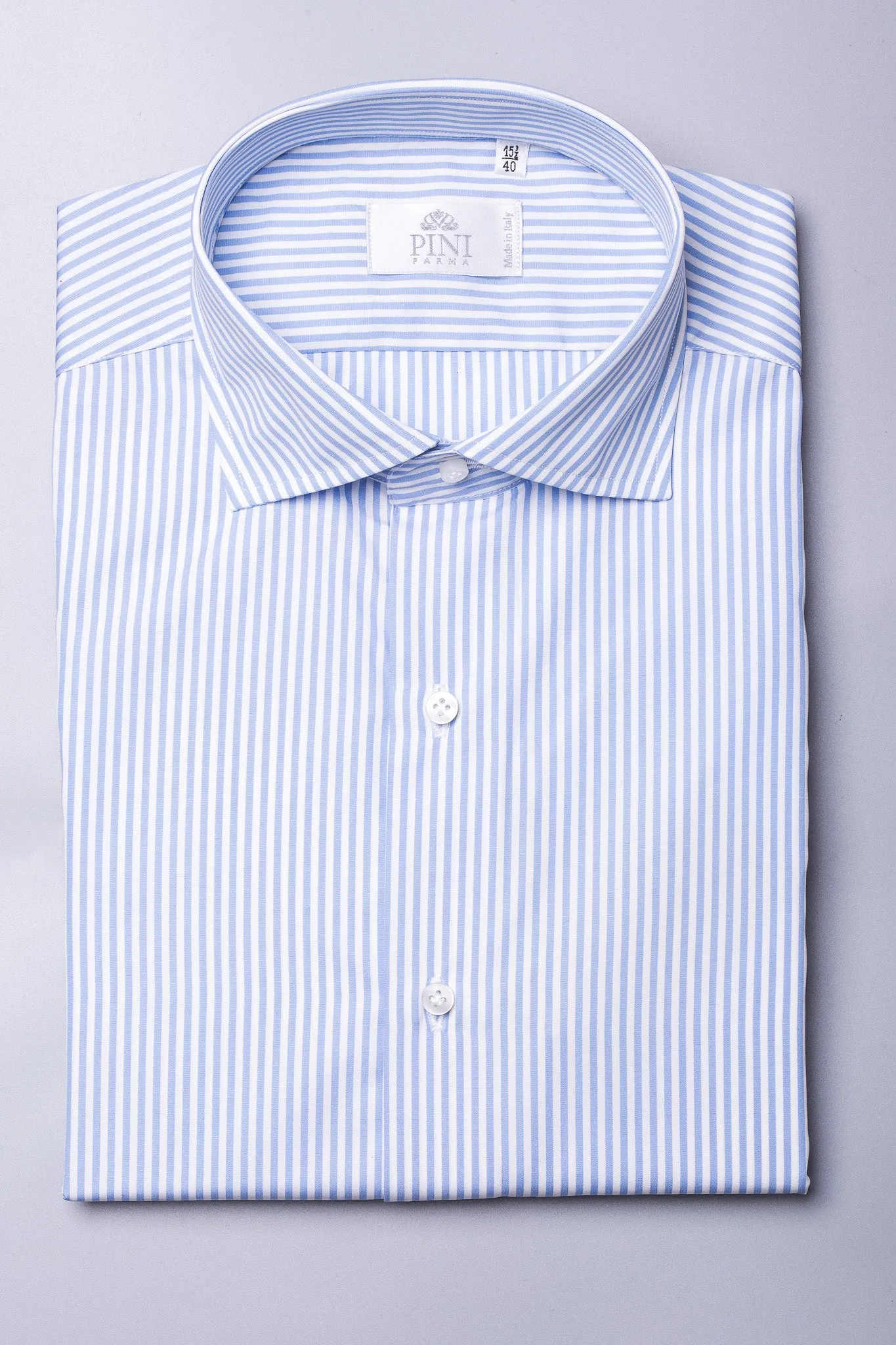 Light Blue Striped Shirt - Made in Italy