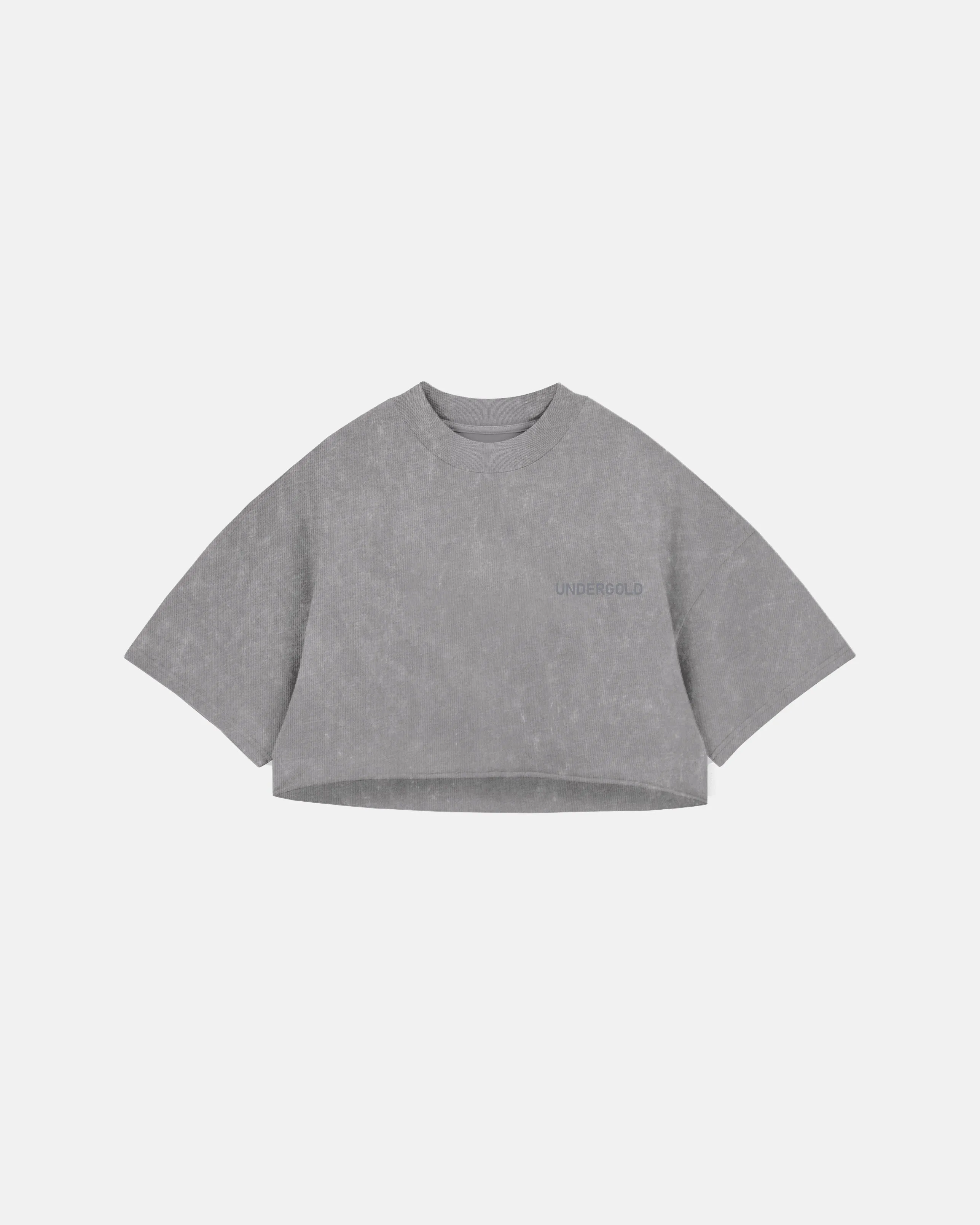 Line Logo Crop Top Washed Gray