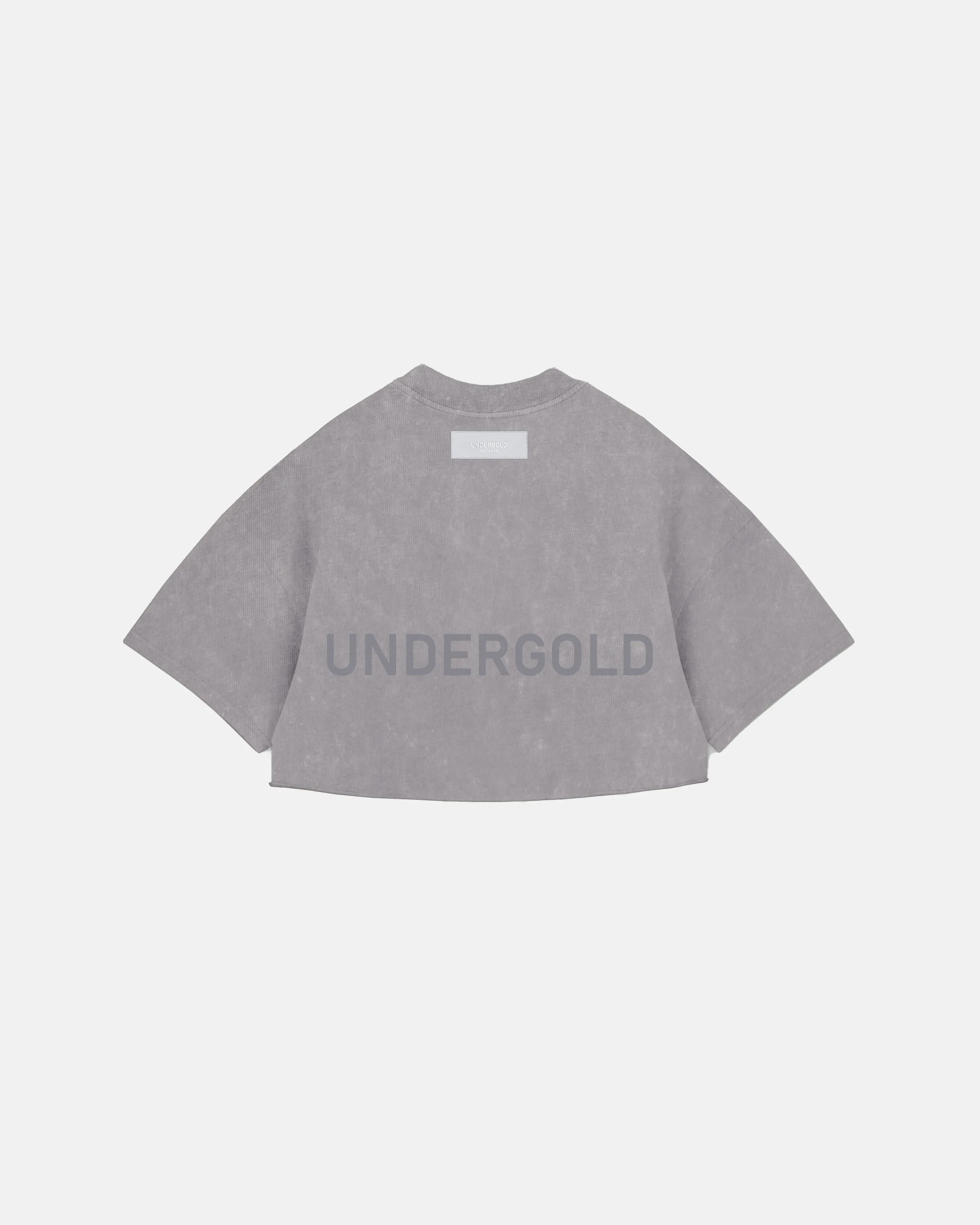 Line Logo Crop Top Washed Gray