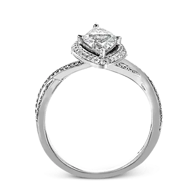 Marquise-Cut Halo Criss-Cross Engagement Ring In 18k Gold With Diamonds