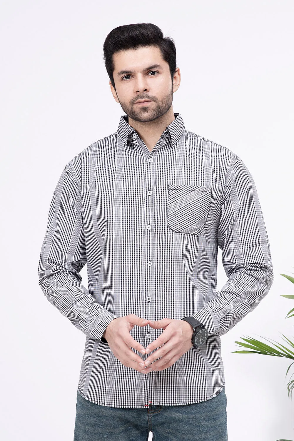 Men’s "Qin" Finest Fabric Casual Check Shirt