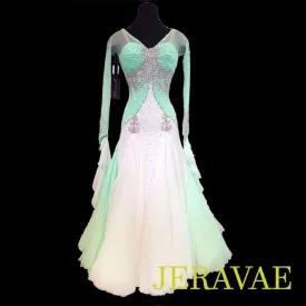 Mint Green and White Standard Ballroom Dress Chrisanne Resale SMO061 sold