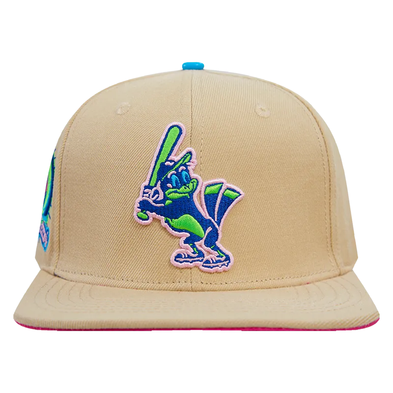 MLB BALTIMORE ORIOLES COOPERSTOWN NEON WOOL UNISEX SNAPBACK HAT (KHAKI)