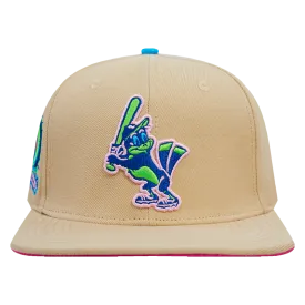 MLB BALTIMORE ORIOLES COOPERSTOWN NEON WOOL UNISEX SNAPBACK HAT (KHAKI)