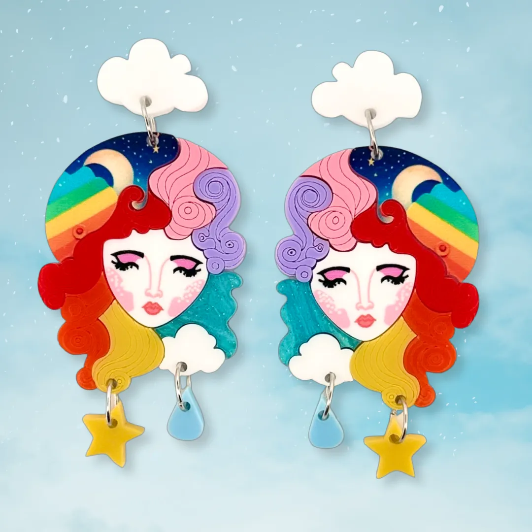 Moon Rainbow  🌝 🌈 - earrings