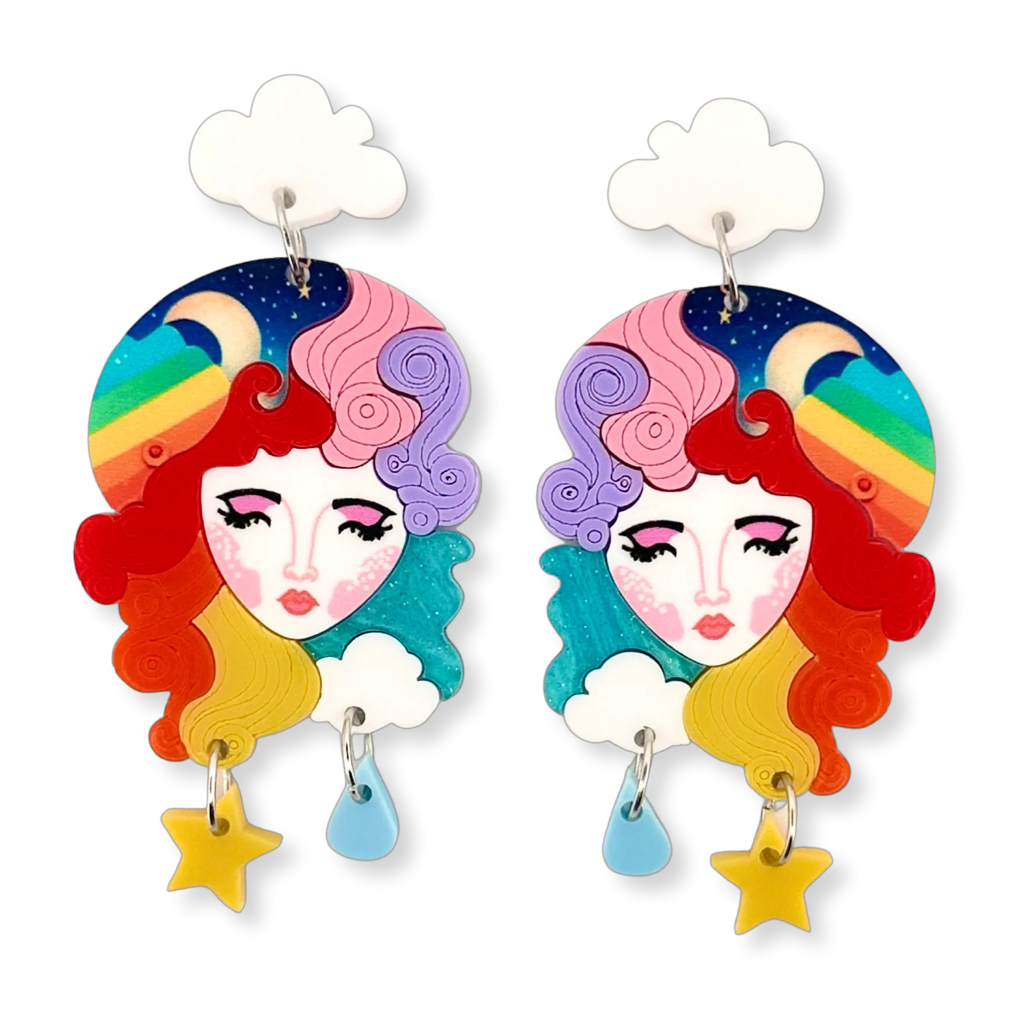 Moon Rainbow  🌝 🌈 - earrings