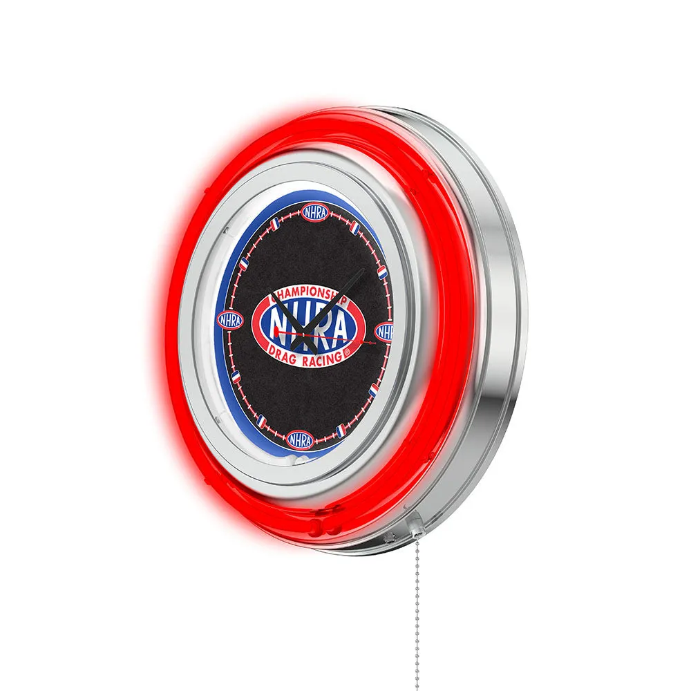 NHRA Logo Red Neon Clock