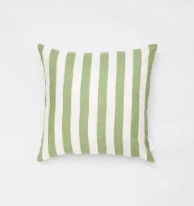 Nordic Stripe Square Cushion - Sage