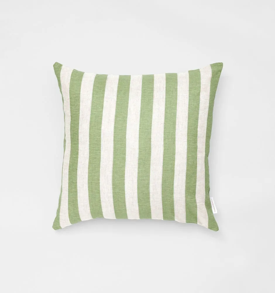 Nordic Stripe Square Cushion - Sage