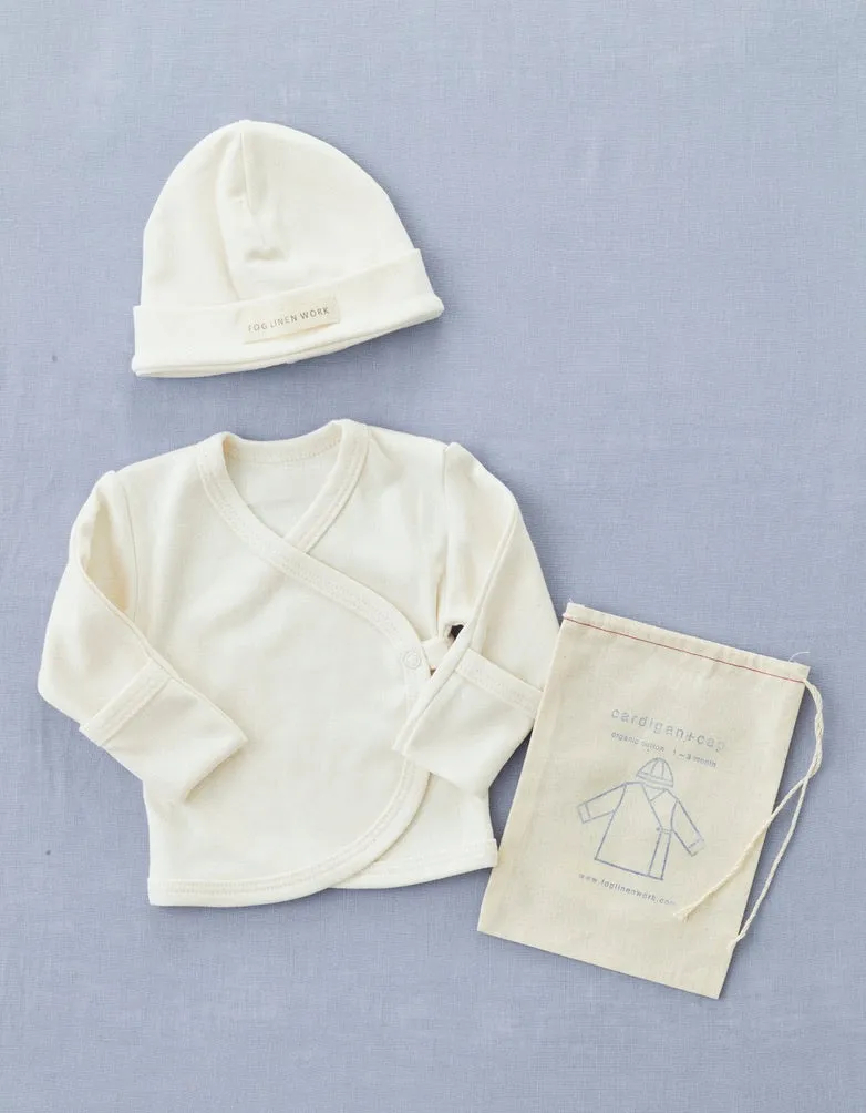 Organic Cotton Baby Cap & Cardigan