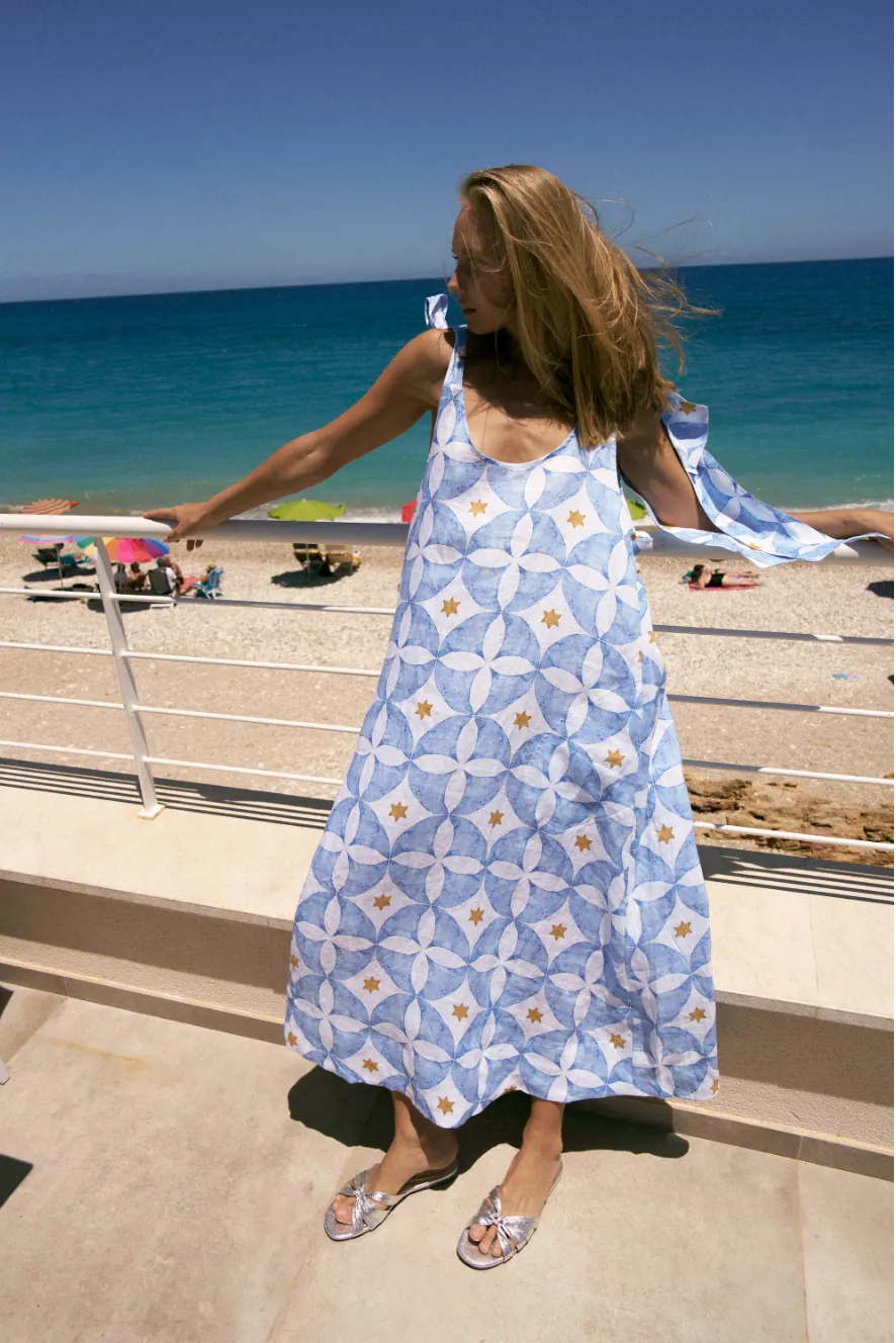 Penida Dress Printed Linen - Wholesale