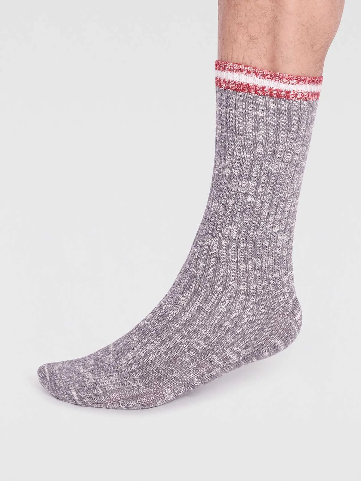 Phillip Organic Cotton Fleck Socks - Grey