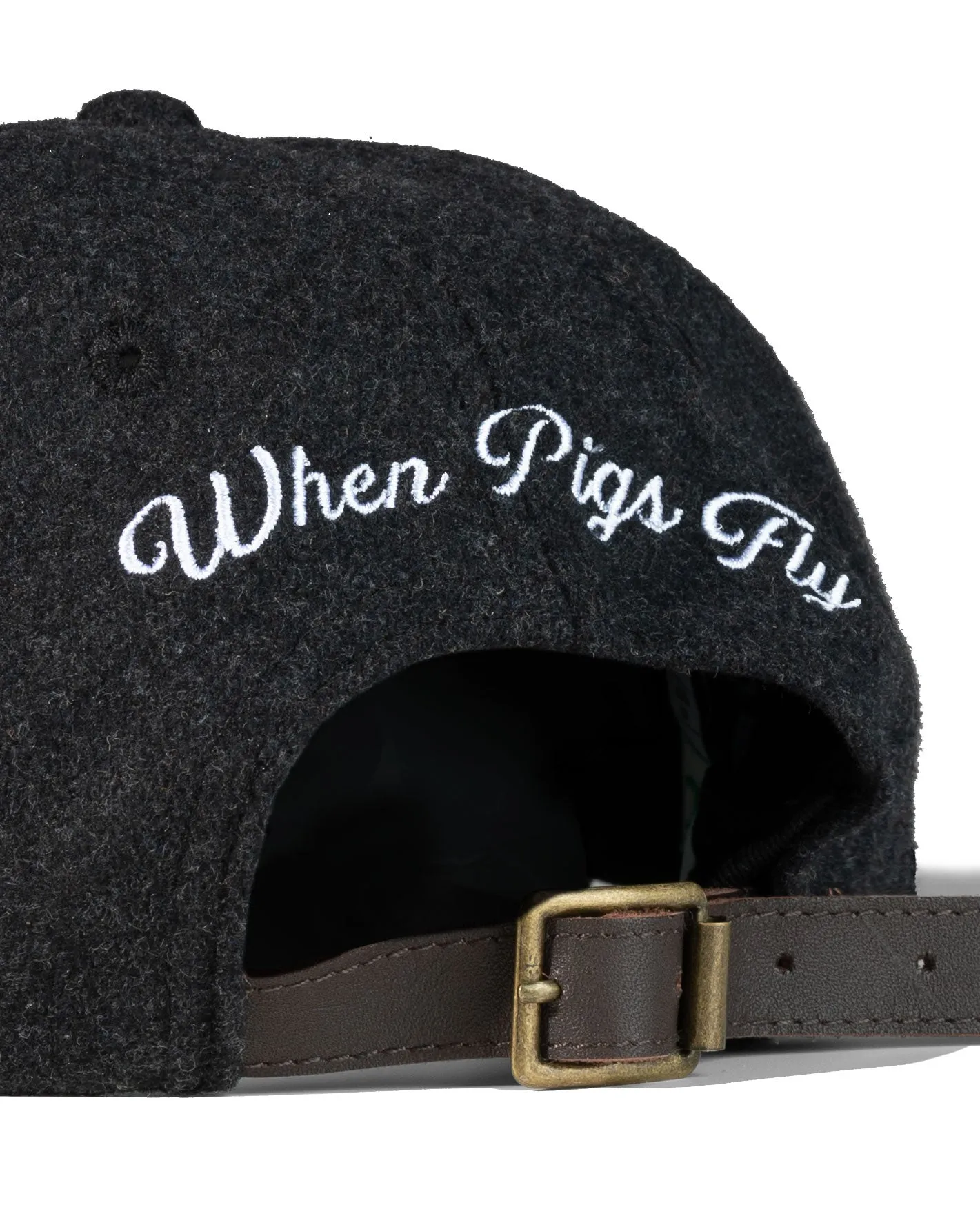 Pigasus Wool 6 Panel Hat - Black