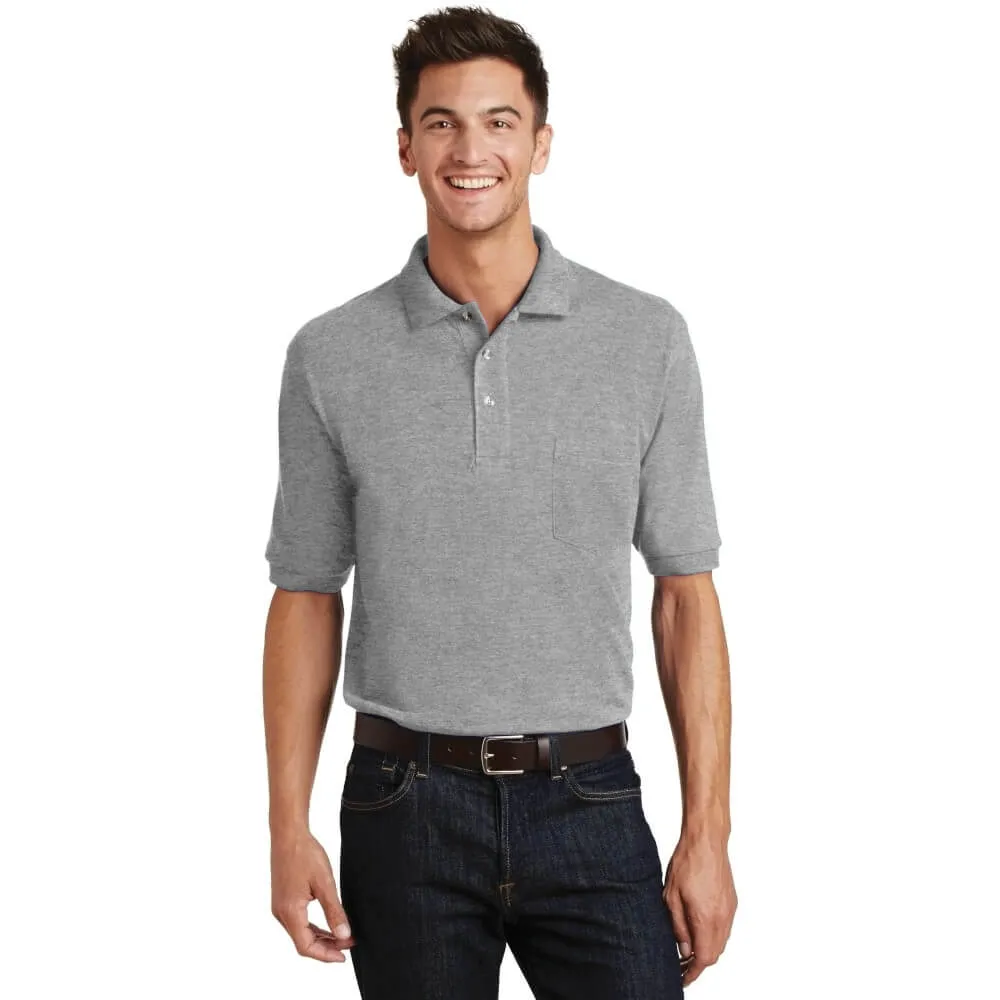 Port Authority Heavyweight Cotton Pique Polo with Pocket