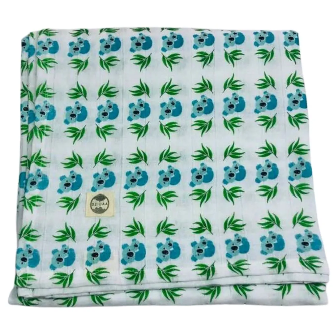 Printed Organic Cotton Muslin Baby Swaddle