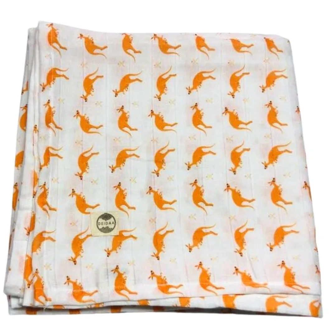 Printed Organic Cotton Muslin Baby Swaddle