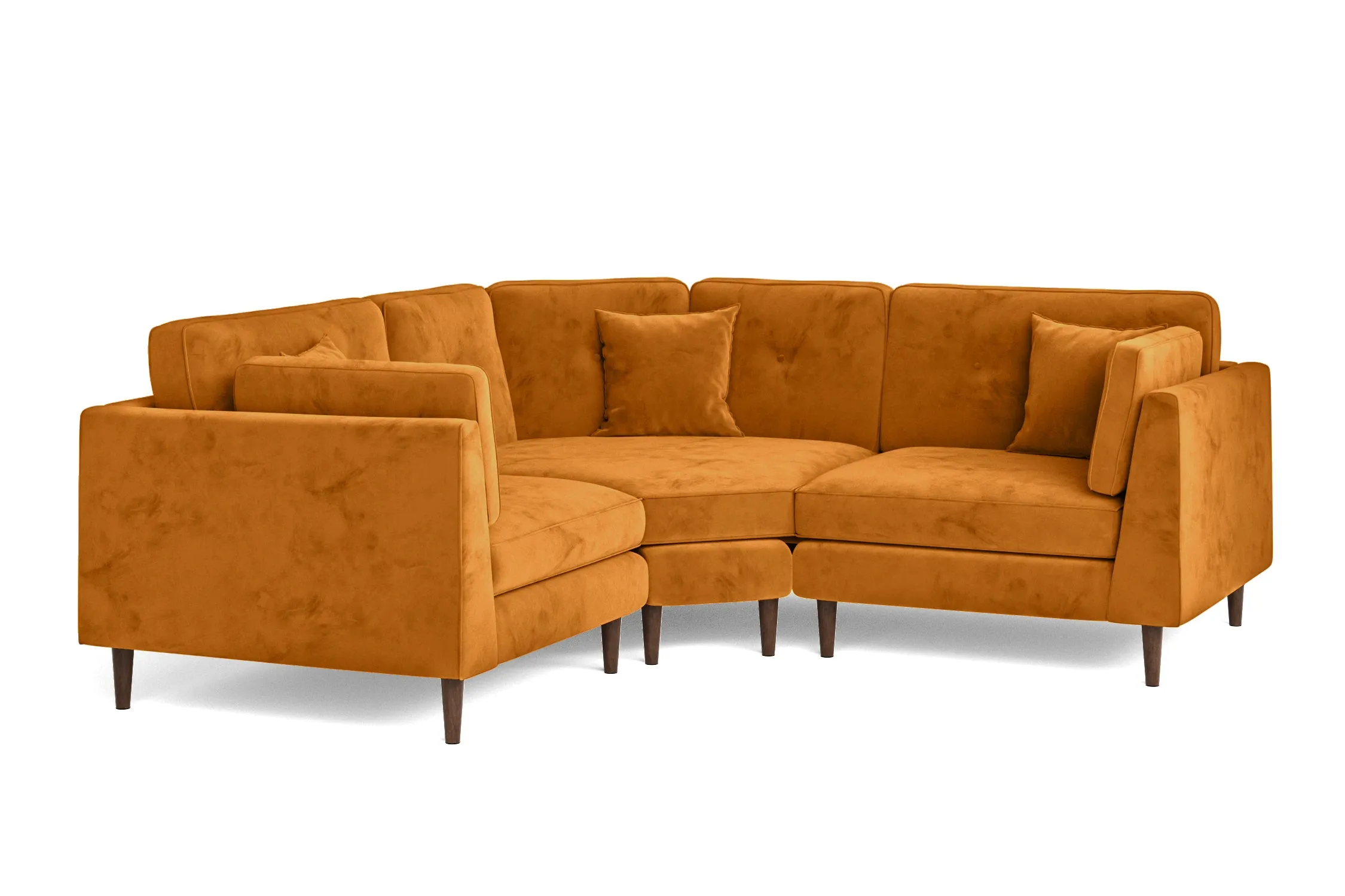 Ragusa 3 Seater Corner Sofa Gold Velvet