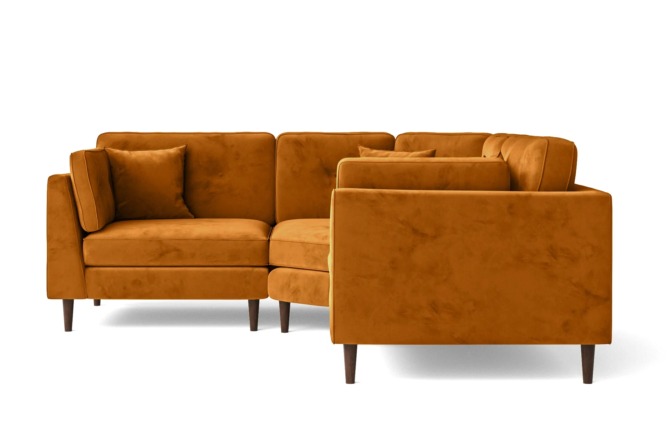 Ragusa 3 Seater Corner Sofa Gold Velvet