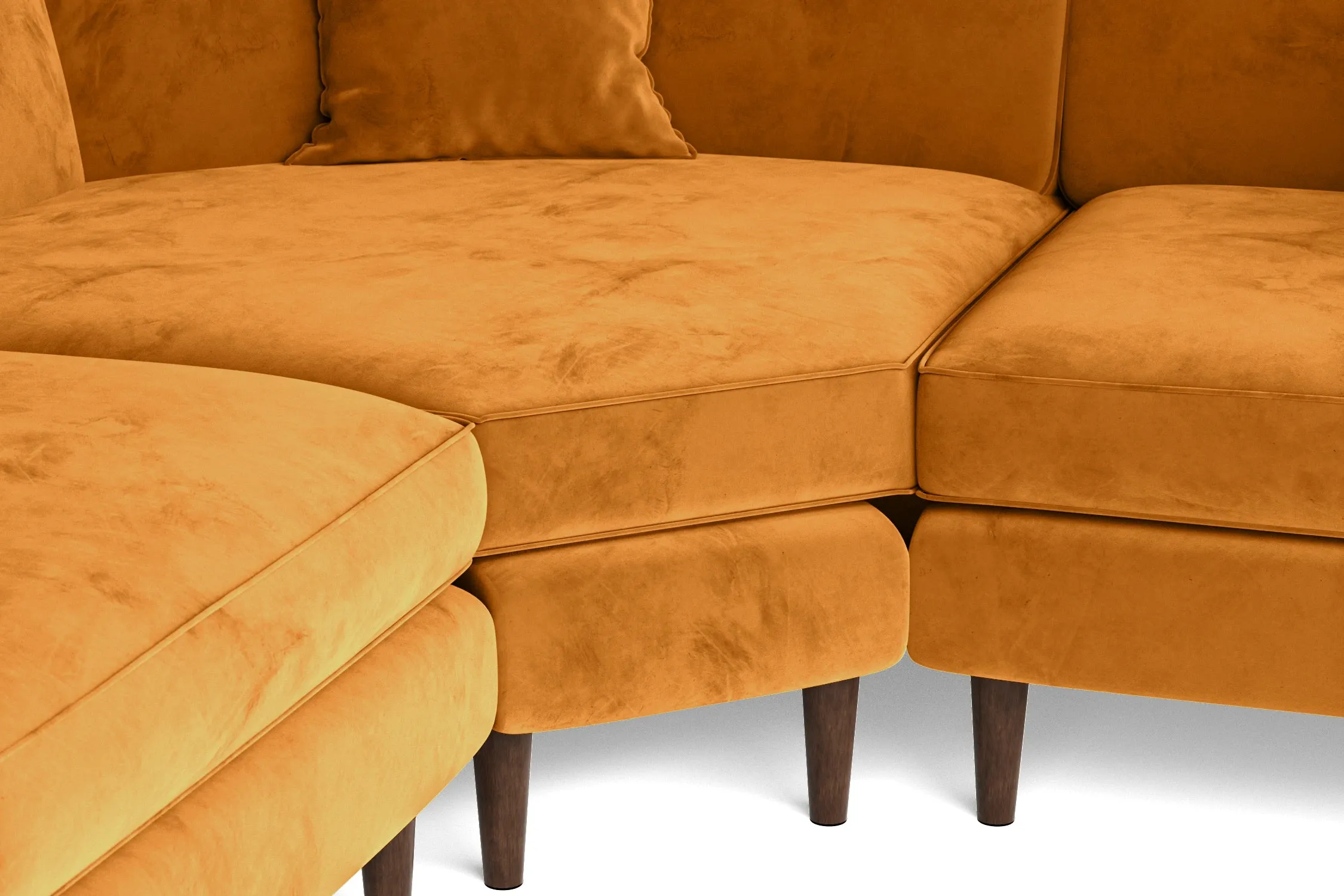 Ragusa 3 Seater Corner Sofa Gold Velvet