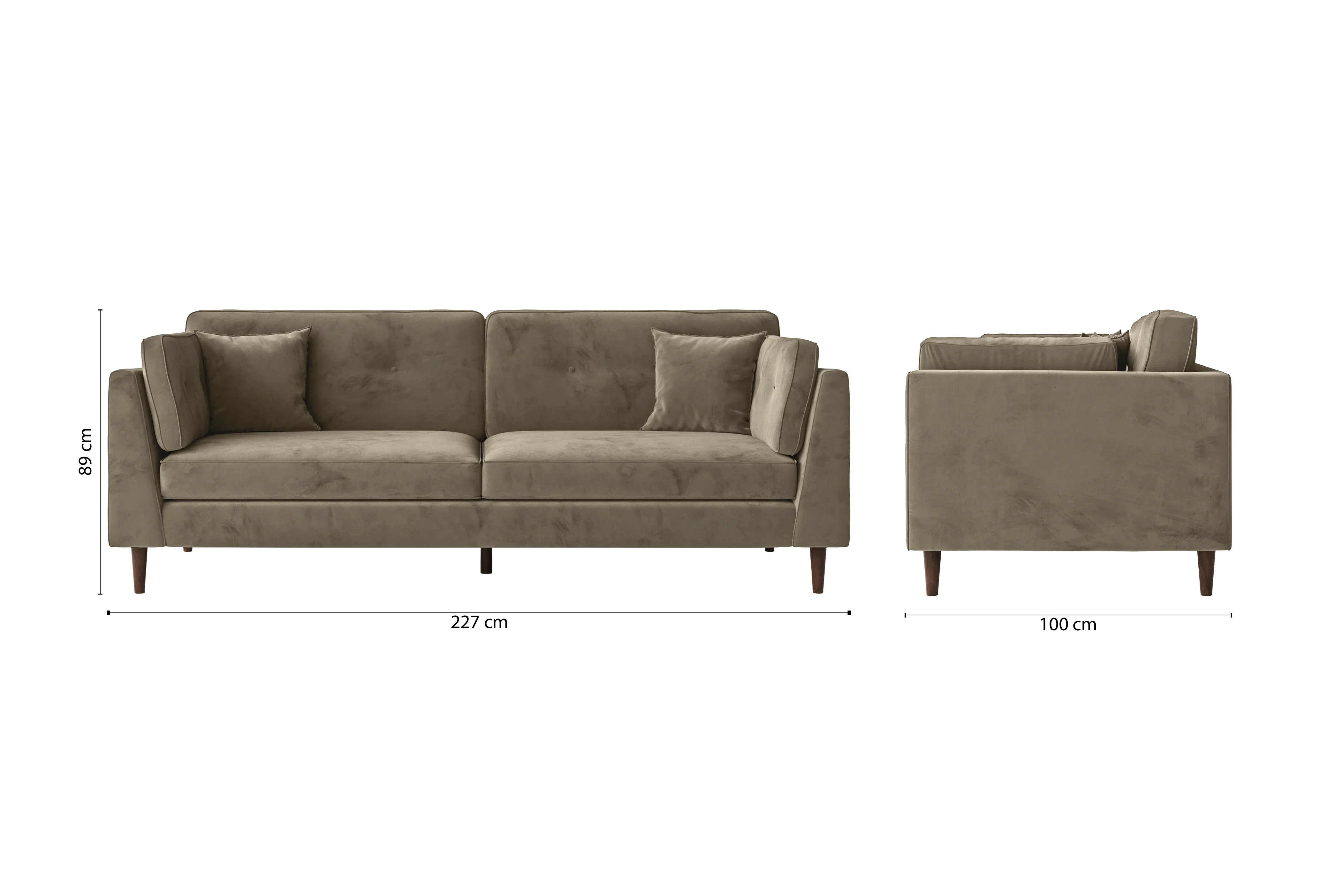 Ragusa 4 Seater Sofa Sand Velvet