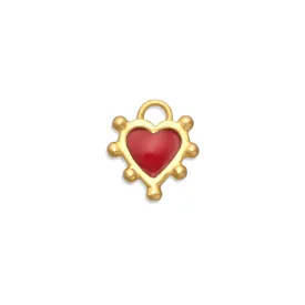 Red Boho Heart Charm