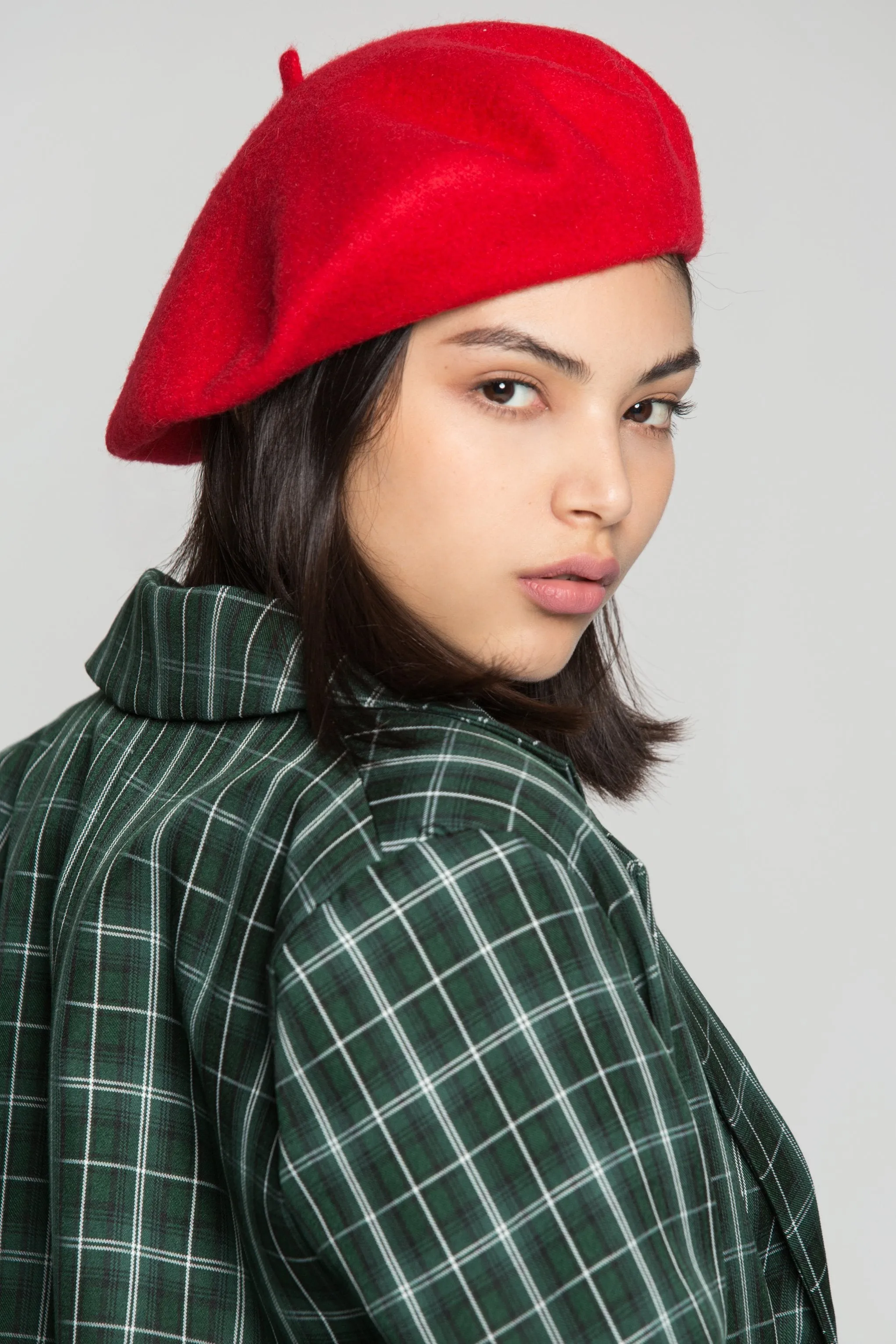 Red Wool Beret Hat