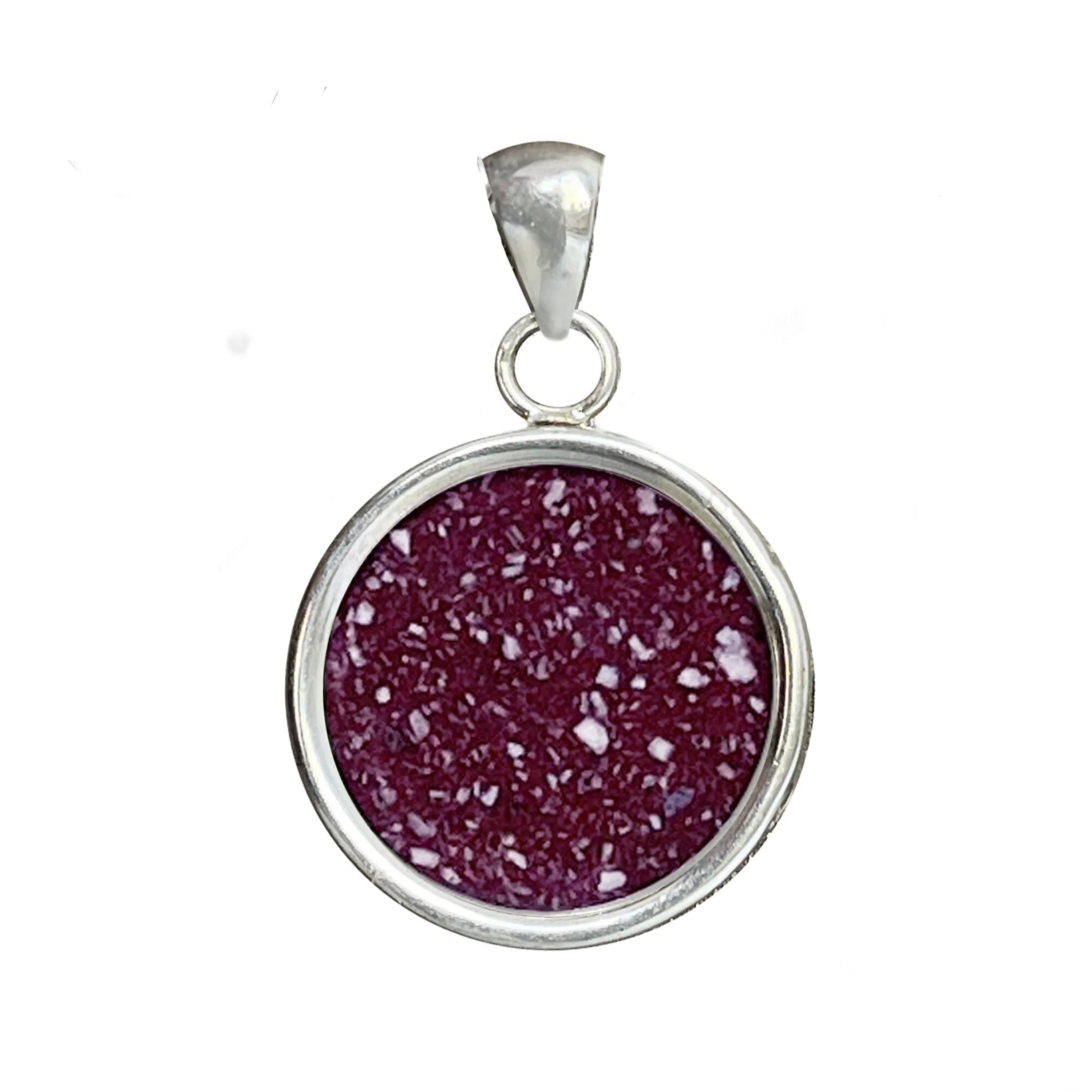 Roman Marble "Red Porphyry" Sterling Silver Pendant