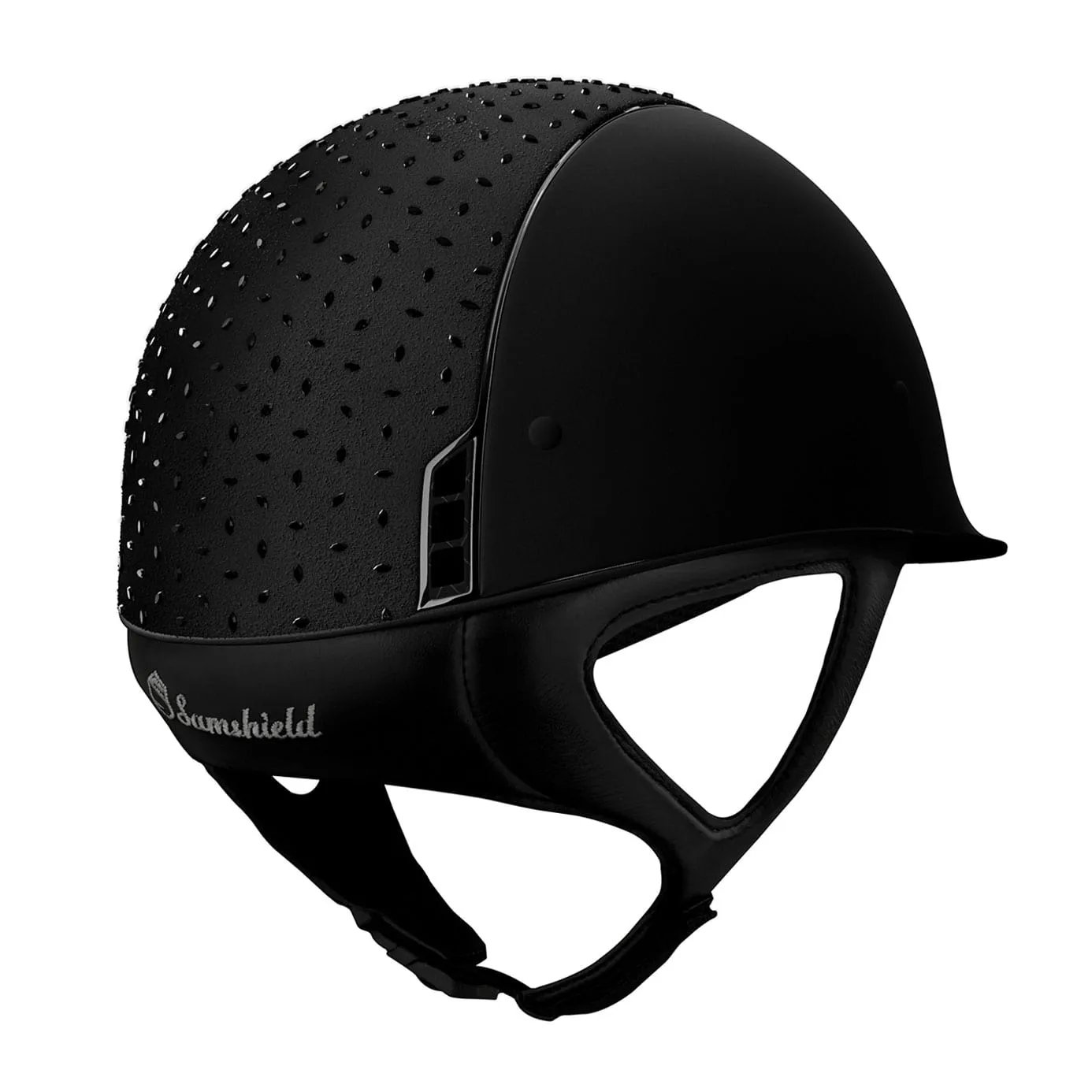 Samshield V1 Black Shadowmatt Riding Hat with Jet Black Crystal Comet