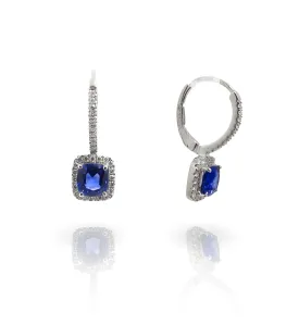 Sapphire and Diamond Drop Earrings