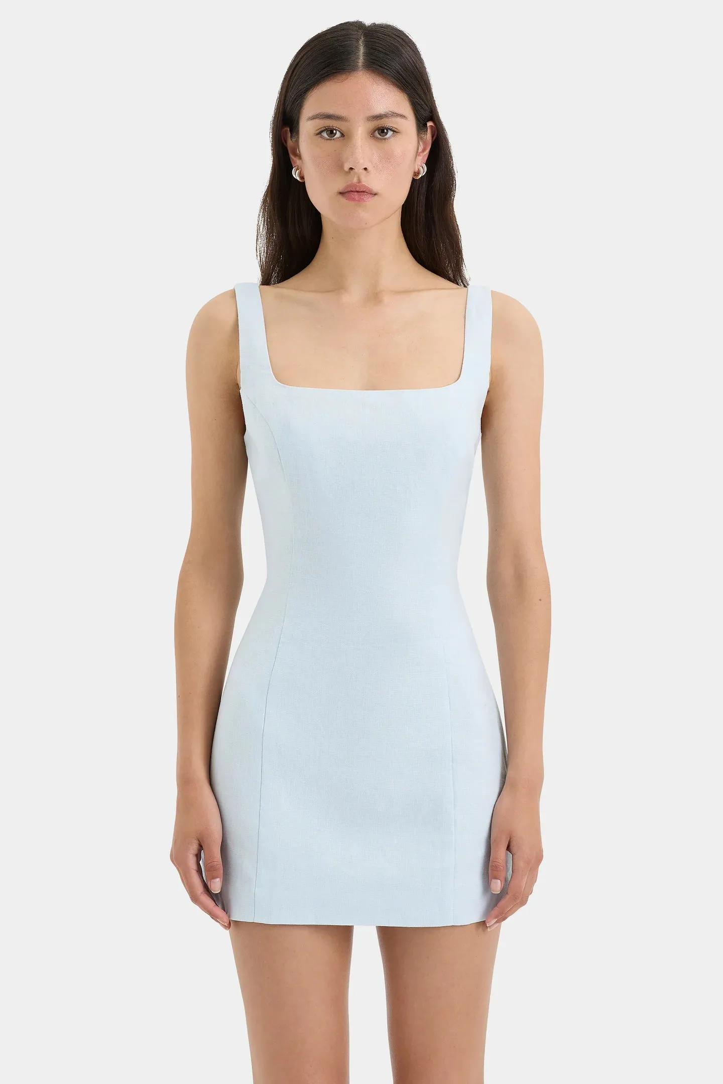 SIR. Iris Tie Mini Dress - Light Blue