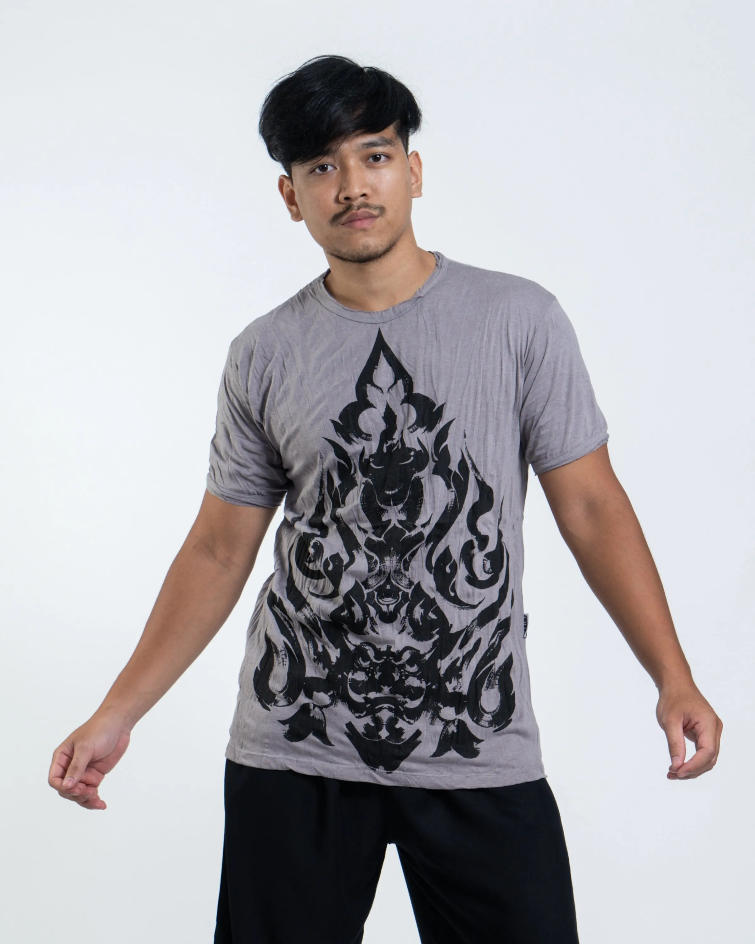 Sure Design Men's Buddha Chakra T-Shirt Gray